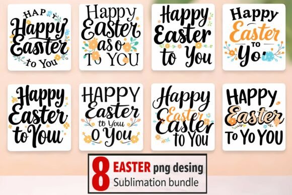 8 Easter PNG Sublimation Bundle – Happy Designs