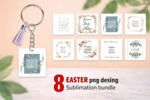 8 Easter PNG Sublimation Bundle – Peace for Nurses
