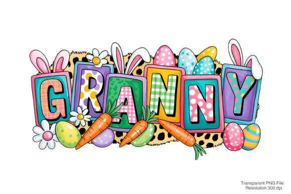 Chic Easter Granny & Western Bunny PNG Designs