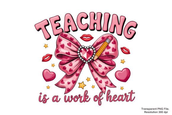 Elevating Educational Designs with the Teaching is a Work of Heart PNG