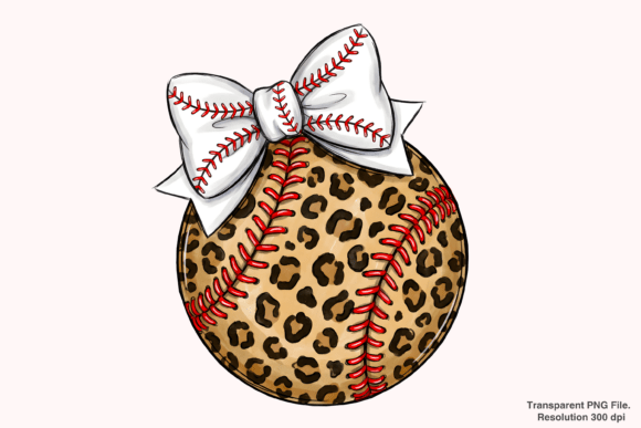 Evaluating the Leopard Baseball Coquette Bow PNG for Modern Design Projects