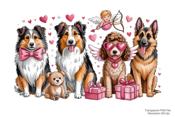 Evaluating Valentine's Day Dogs PNG Sublimation for Custom Projects